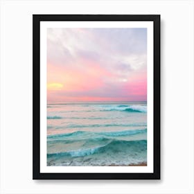 Diamond Beach, Bali, Indonesia Pink Photography 1 Art Print