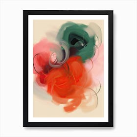 Brush Stroke Flowers Abstract 5 Art Print