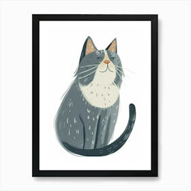 Chartreux Cat Clipart Illustration 5 Art Print
