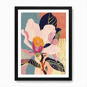 Colourful Flower Illustration Camellia 1 Art Print