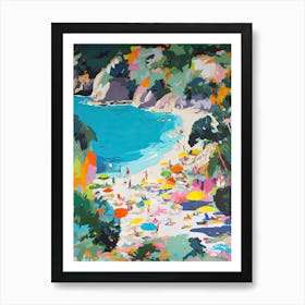 Aerial View Of A Beach In Capri Summer Illustration 3 Art Print