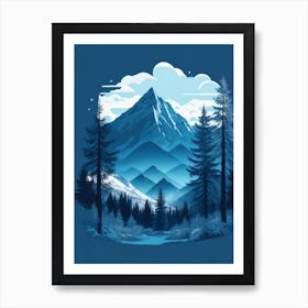 Dreamshaper V7 Vector Of A Mountain Beautiful Forest Landscape 0 Art Print
