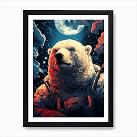 Polar Bear In Space Art Print