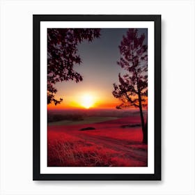 Sunset Over A Field 15 Art Print