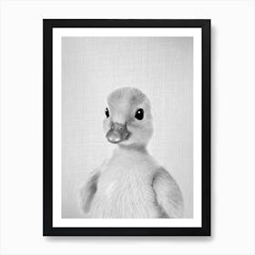 Duckling 2 - Black & White Art Print
