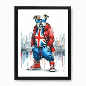 Urban Fashion British Bulldog Art Print
