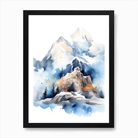 Watercolor Of Mountains 10 Art Print