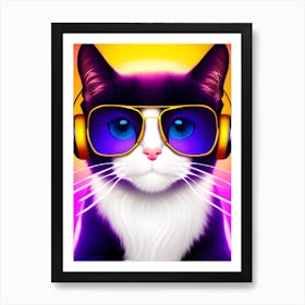 Cat With Headphones 1 Poster