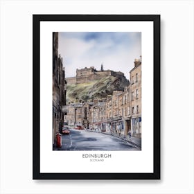Edinburgh Scotland Watercolour Travel Poster 2 Art Print
