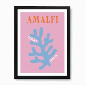 Amalfi coast Italien , Reiseplakat, Preppy Text Italy Kunst Art Print