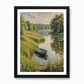 Serene Summer Lake Art Print