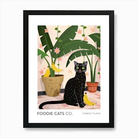 Foodie Cats Co Cat And Bananas 2 Art Print