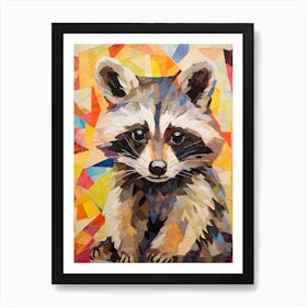 A Baby Raccoon In The Style Of Jasper Johns 2 Art Print