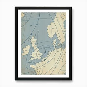Weather Map Of Europe Art Print