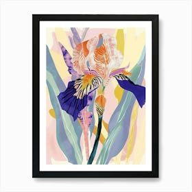 Colourful Flower Illustration Iris 2 Art Print