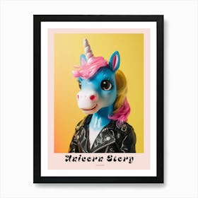 Punky Toy Unicorn In A Leather Jacket 1 Poster Poster