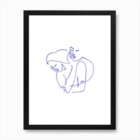 Couple In Blue Art Print