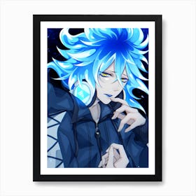 Blue Haired Anime Girl Affiche