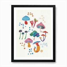 Candy Mushrooms [white] Art Print