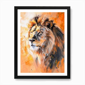 African Lion Symbolic Imagery Acrylic Painting 2 Art Print