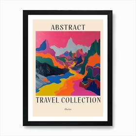 Abstract Travel Collection Poster Bhutan 6 Art Print