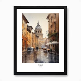 Italy, Rome 3 Watercolor Travel Poster Art Print