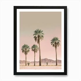 Palm trees peach art Art Print
