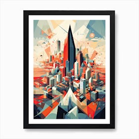 Bangkok, Thailand, Geometric Illustration 2 Art Print