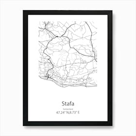 Stafa,Switzerland Minimalist Map Art Print