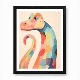 Colourful Dinosaur Brachiosaurus 5 Art Print