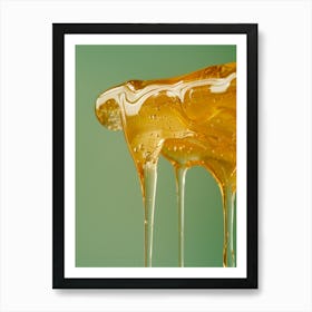 Award Winning, Art Deco Photography By Petrina Hicks, Not From This World, Decaying Space, Thick Honey Is Falling, Sensual Vibe, Glossy Green Background, Hasselblad 1600f Poster