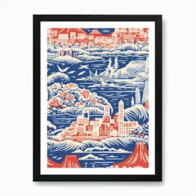 Cape Town In South Africa, Inspired Travel Pattern 2 Art Print