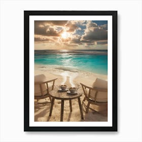 Two Chairs On The Beach Art Print