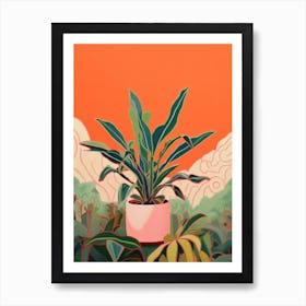 Boho Plant Painting Dracaena Plant 2 Art Print