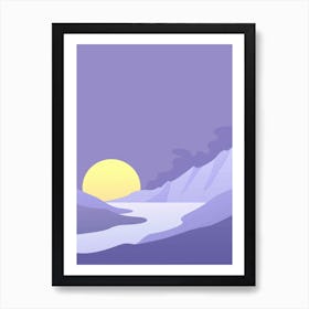 Sunset In The Mountains Art Print