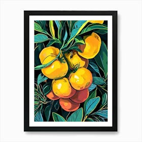Oranges On A Tree Art Print