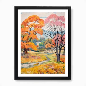 Autumn Gardens Painting Nara Park Japan 3 Art Print