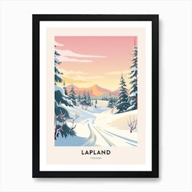 Vintage Winter Travel Poster Lapland Finland 5 Art Print