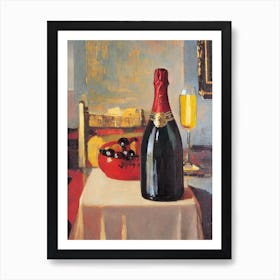 English Sparkling Wine 1 Oil Painting Cocktail Poster Art Print