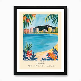 My Happy Place Honolulu 4 Travel Poster Art Print