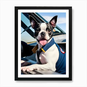 Boston Terrier Pilot-Reimagined 19 Art Print