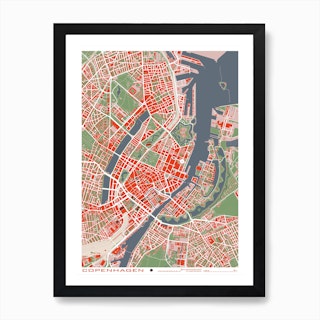 Copenhague Classic Map Art Print