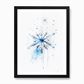 Unique, Snowflakes, Minimalist Watercolour 1 Art Print