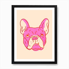 Hot Pink Bulldog Art Print