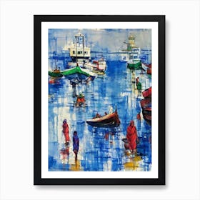 Port Of Kochi India Abstract Block harbour Art Print