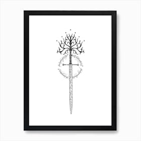 Tree Of Gondor Narsil Art Print