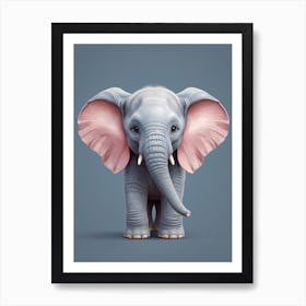 Cute Baby Elephant Nursery Ilustration (31) Art Print