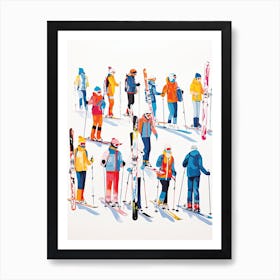 Jackson Hole Mountain Resort   Wyoming Usa, Ski Resort Illustration 3 Art Print