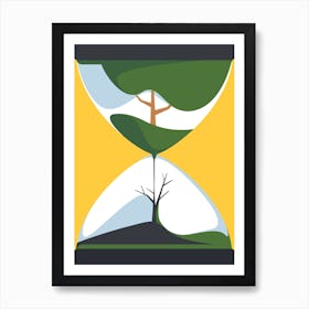Hourglass With Tree Life Cycle Art Print