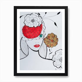 La fille à la voilette Art Print